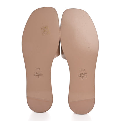 Valentino Garavani Vlogo Flat Slide Sandals 38.5 Rose Canelle 6 of 10