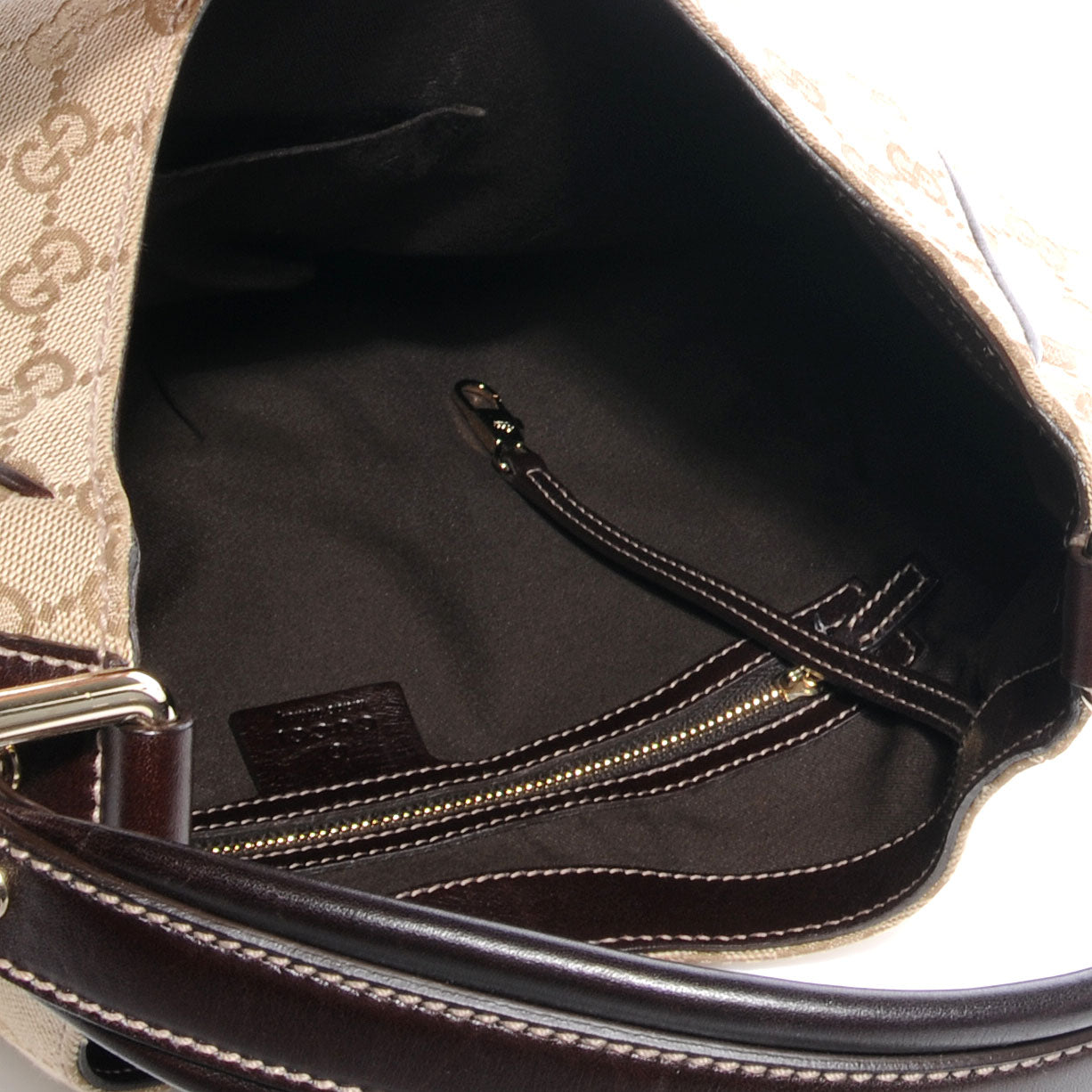 Monogram Horsebit Web Hobo Brown