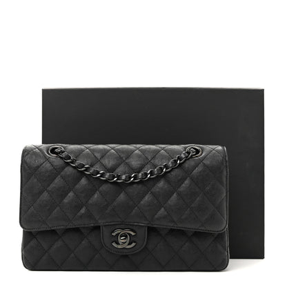 Chanel Crumpled Calfskin Quilted Medium Double Flap So Black 11 of 11