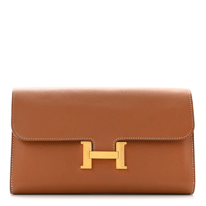 Hermes Evercolor Constance Long Wallet Gold 1 of 13