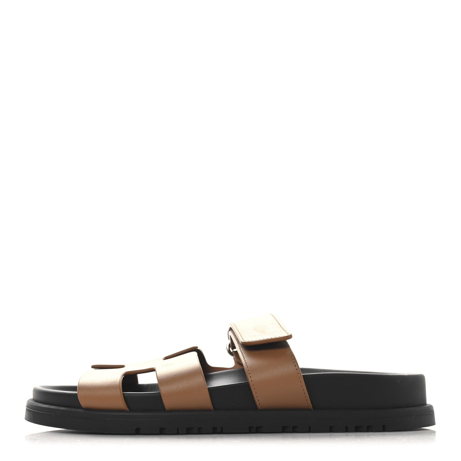 Hermes Calfskin Womens Chypre Sandals 36.5 Naturel 1 of 10
