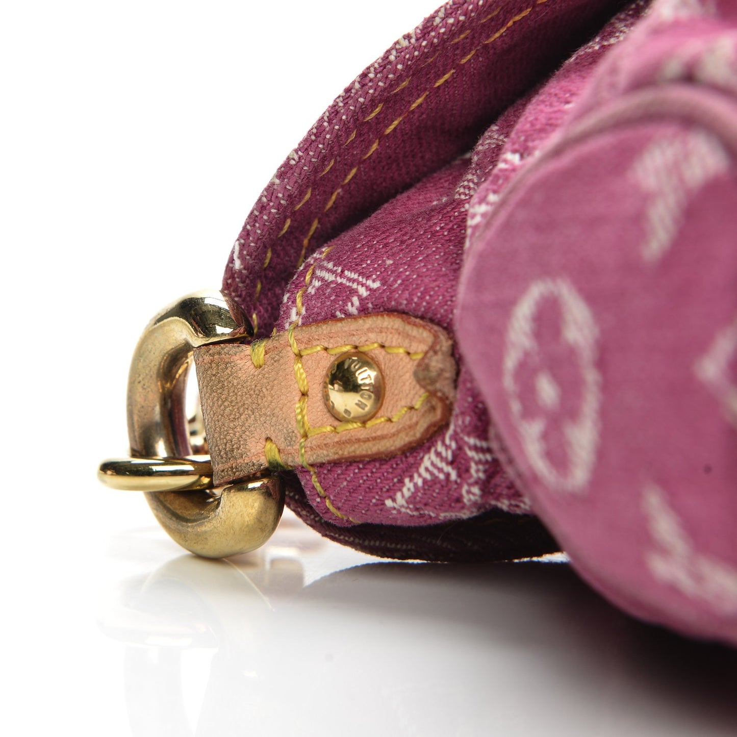 Monogram Denim Mini Pleaty Fuchsia