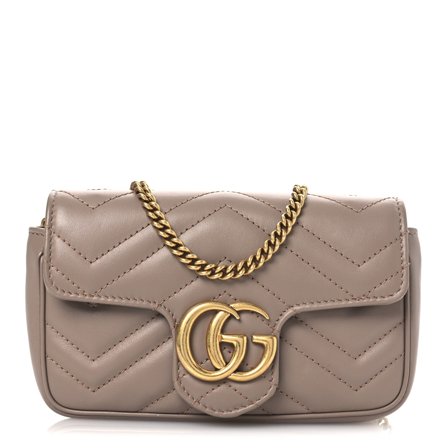 Calfskin Matelasse Super Mini GG Marmont Shoulder Bag Porcelain Rose