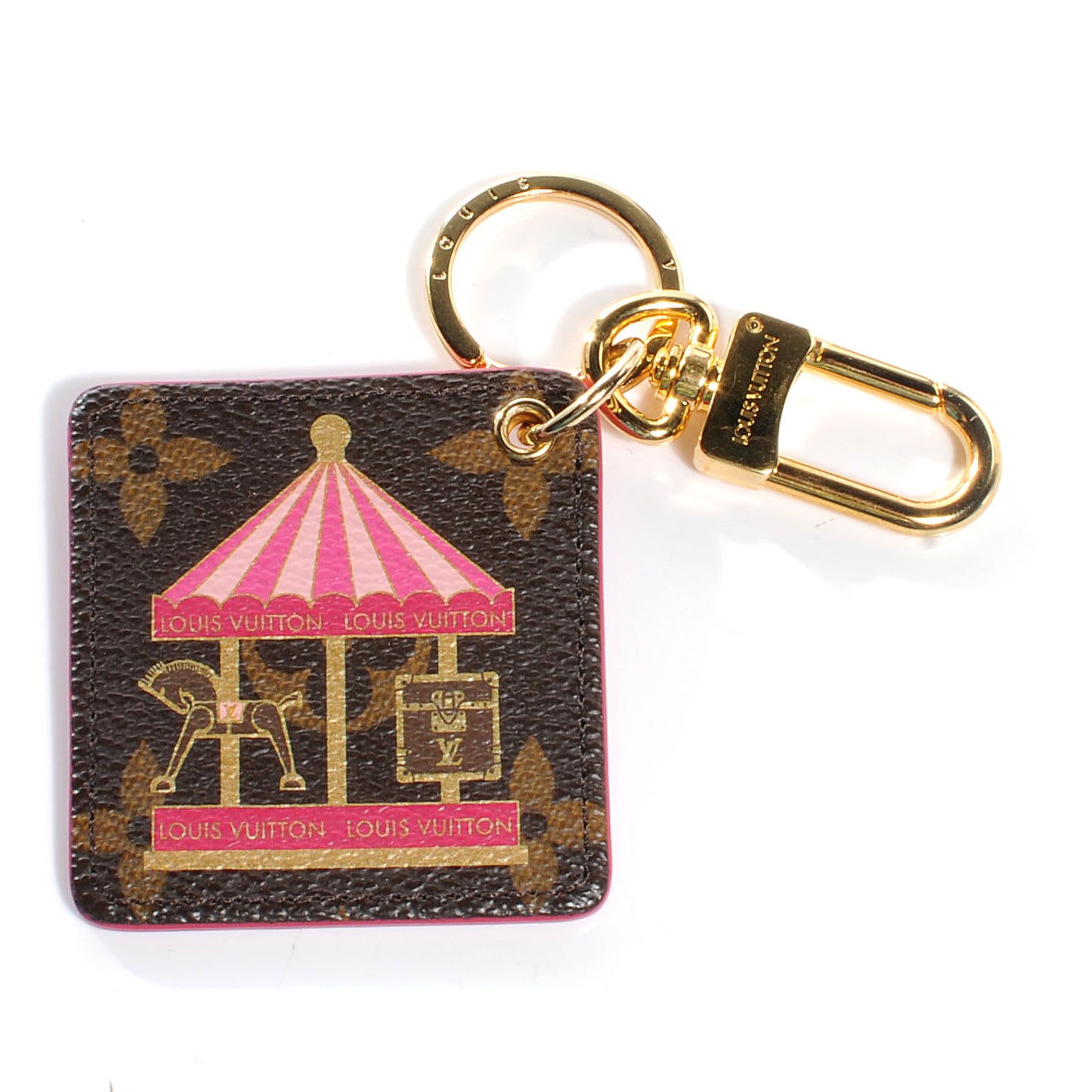 Monogram Illustre Carousel Bag Charm Key Ring Pink