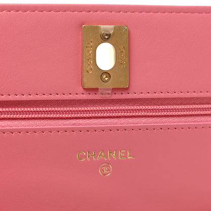Chanel Caviar Quilted CC Turnlock Wallet On Chain WOC Pink 6 of 14