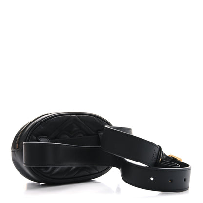 Gucci Calfskin Matelasse GG Marmont Belt Bag 95 38 Black 3 of 10