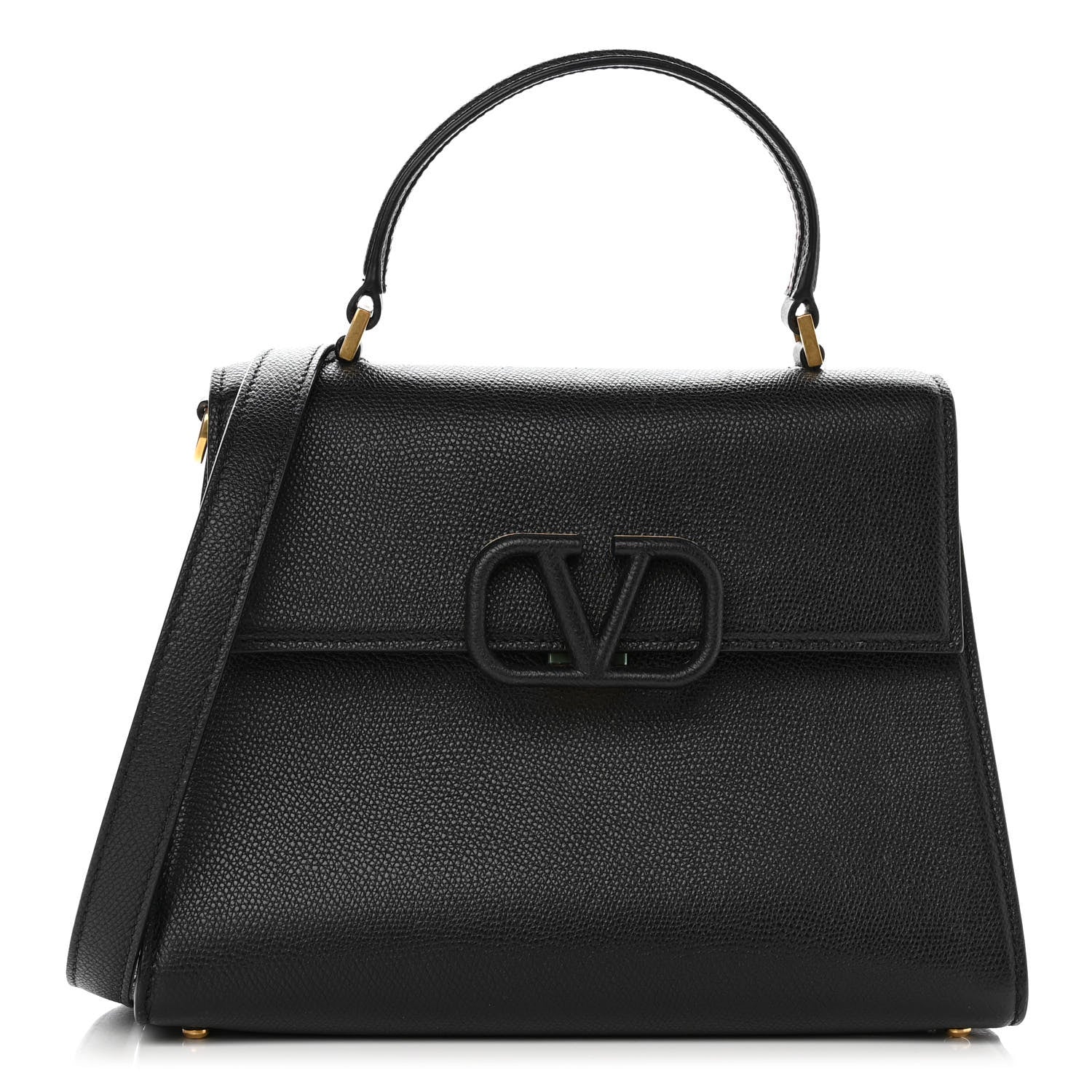 Valentino Garavani Grainy Calfskin Medium VSling Top Handle Bag Black 1 of 10