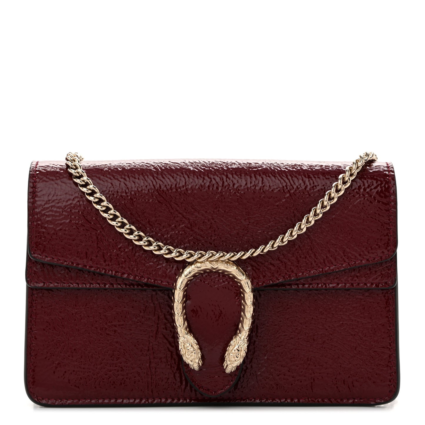 Crinkled Patent Mini Dionysus Shoulder Bag Rosso Ancora Red