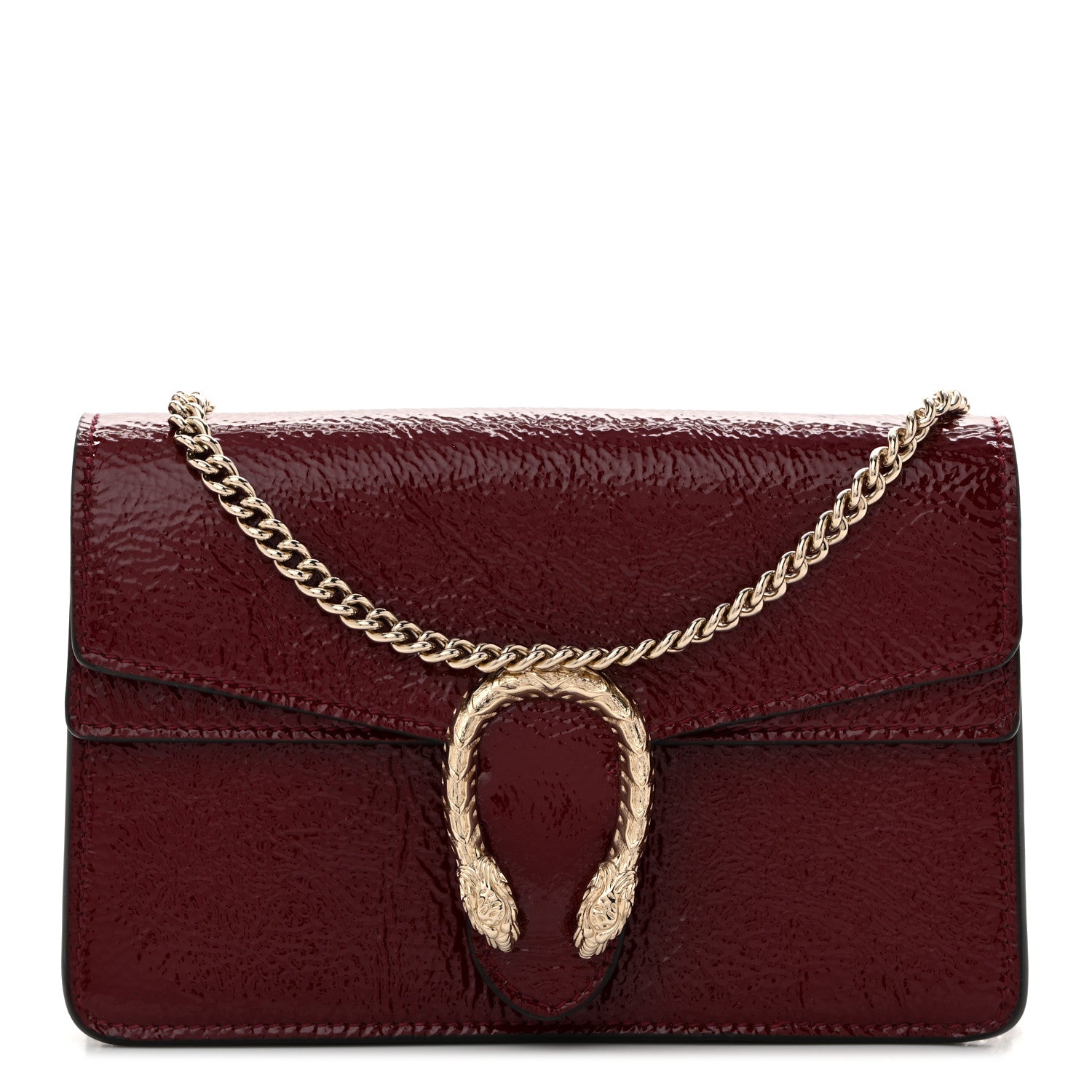 Gucci Crinkled Patent Mini Dionysus Shoulder Bag Rosso Ancora Red 1 of 13