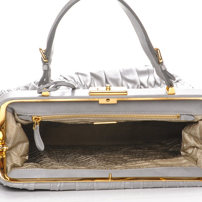 Prada Nappa Dressy Gaufre Framed Tote Nuvola 5 of 7
