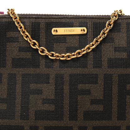 Fendi Zucca Spalmati Vitello Elite Pochette Tobacco Ciclamino 8 of 13