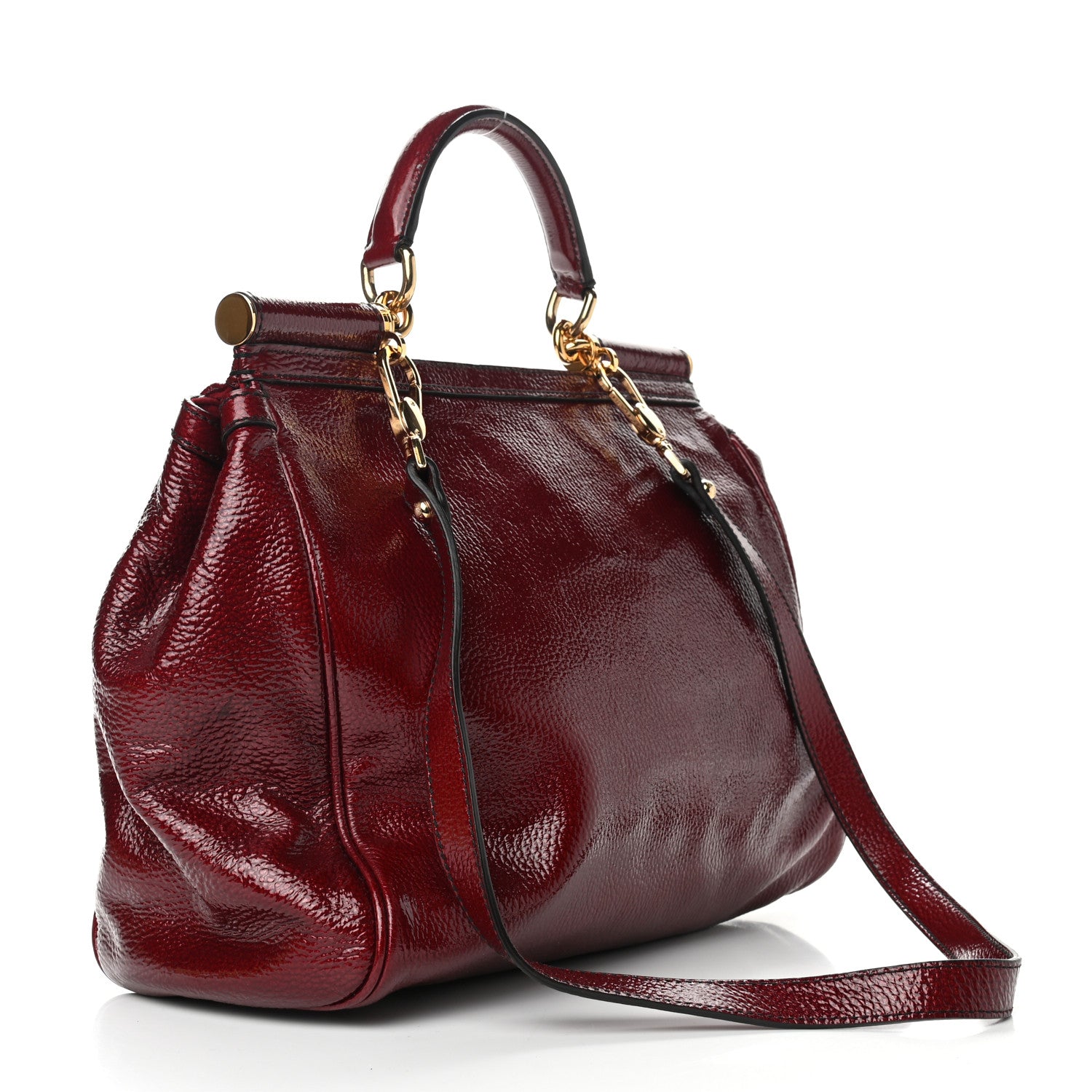 Dolce & Gabbana Patent Large Miss Sicily Satchel Red 3 of 11