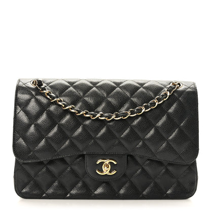 Chanel Caviar Quilted Jumbo Double Flap Black 1 of 10