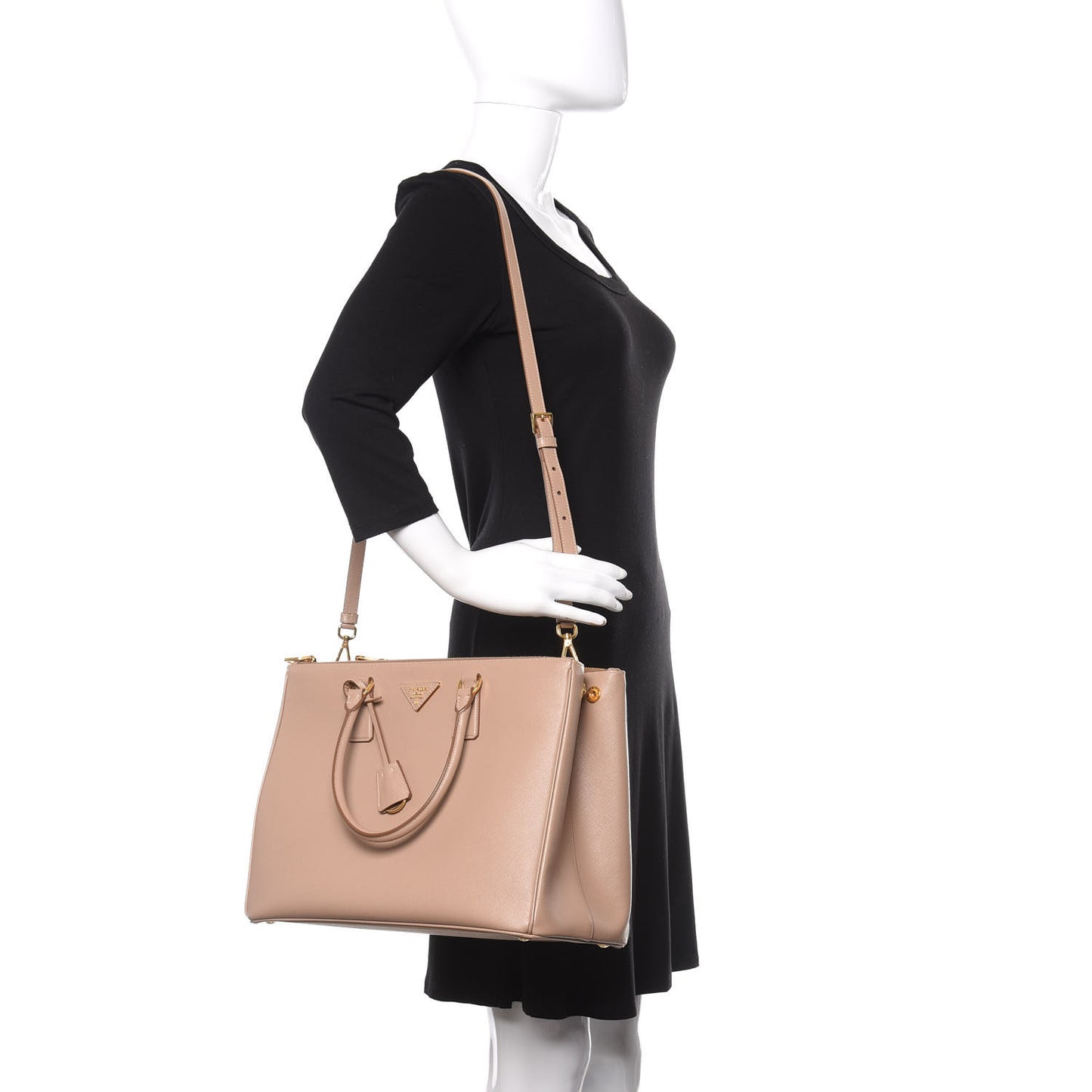 Saffiano Large Galleria Double Zip Tote Cammeo