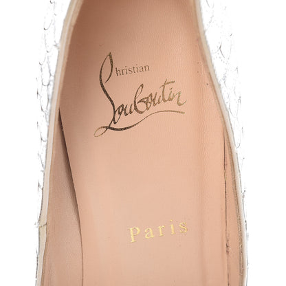 Christian Louboutin Calfskin Crepe Poseidon 120 Pumps 35 Silver 8 of 15