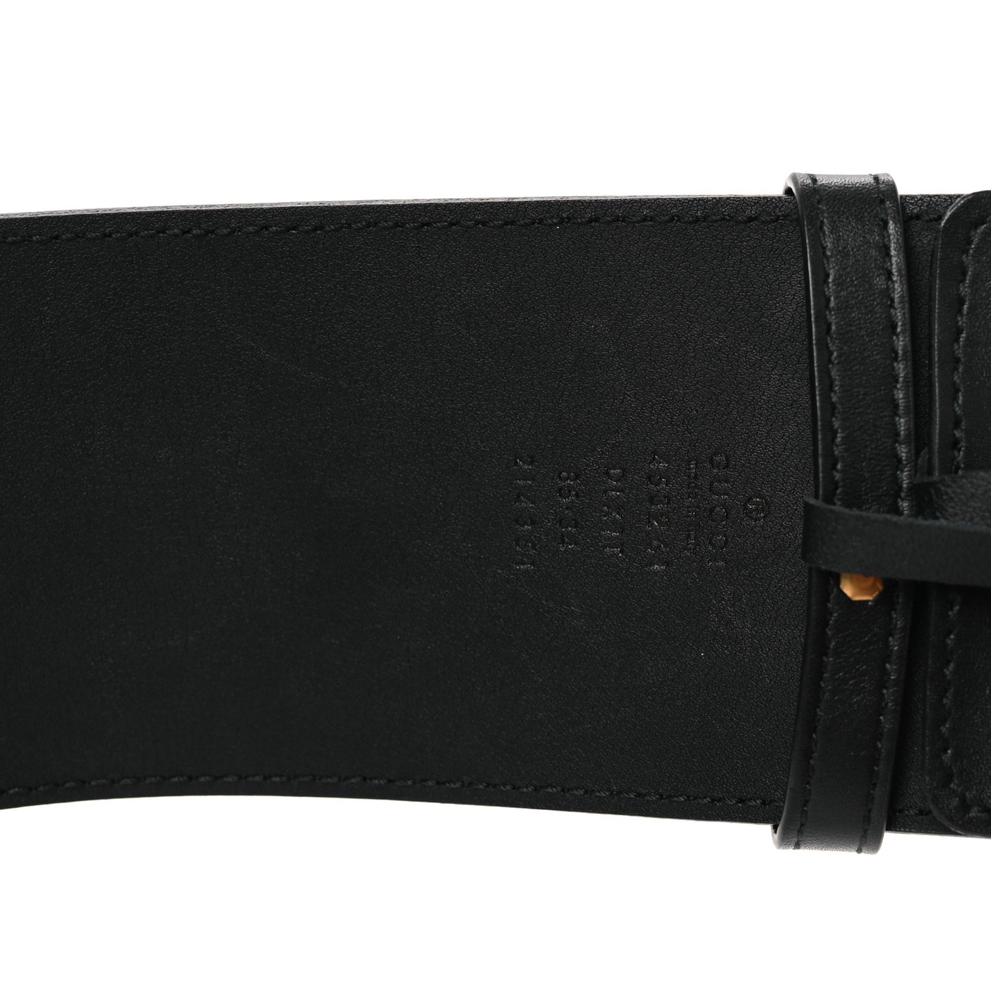 Moon Calfskin Pearl Double G 70mm Belt 85 34 Black Cream