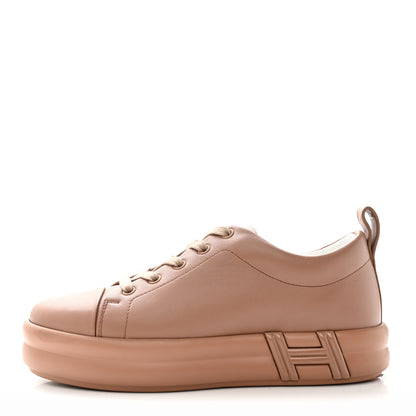 Hermes Calfskin Womens Happy Sneakers 37 Rose Perle 1 of 10