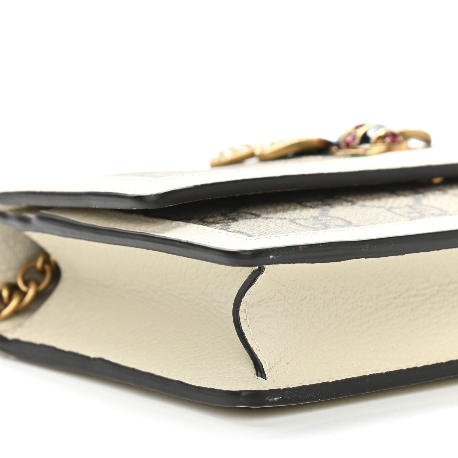 Gucci GG Supreme Monogram Web Queen Margaret Chain Wallet White 8 of 9