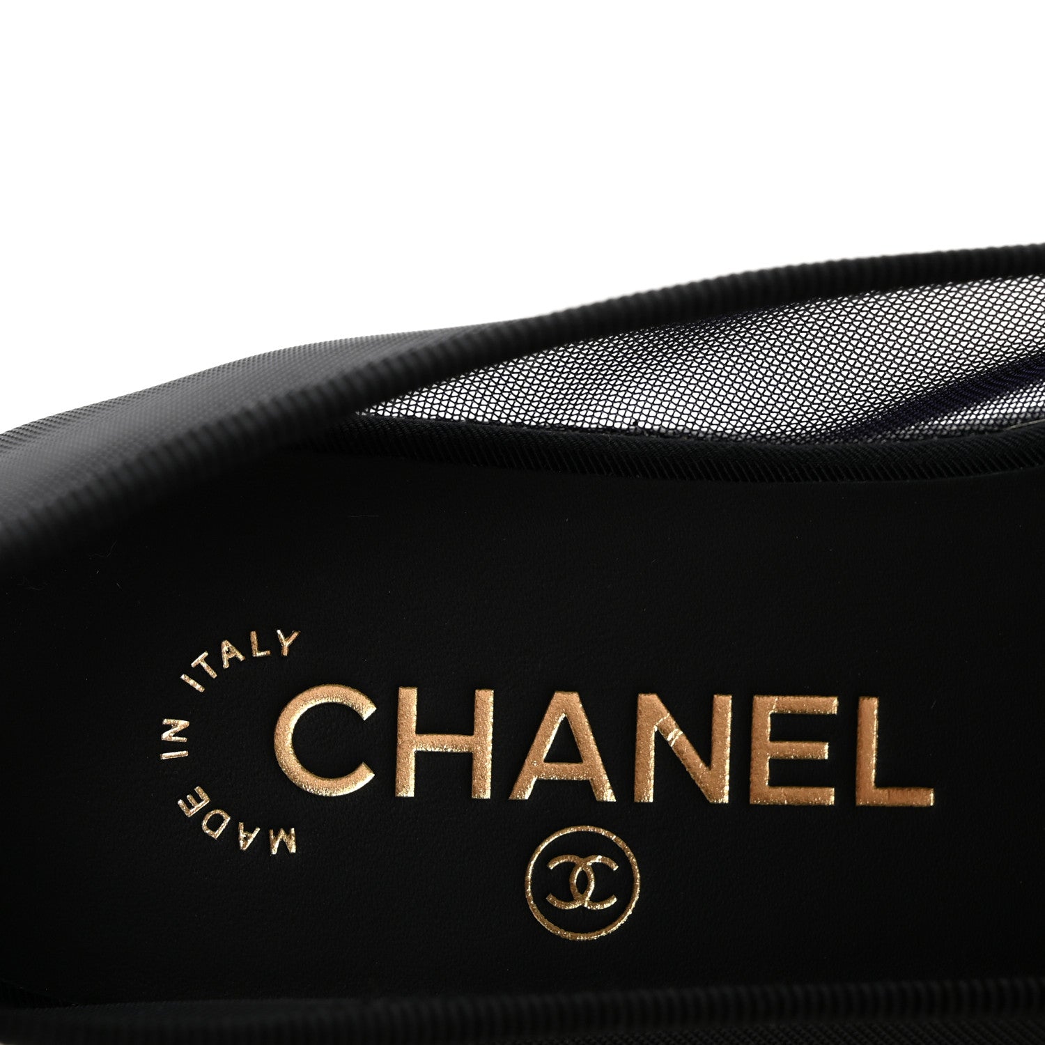 Chanel Mesh Grosgrain CC Cap Toe Ballerina Flats 37 Black 8 of 10