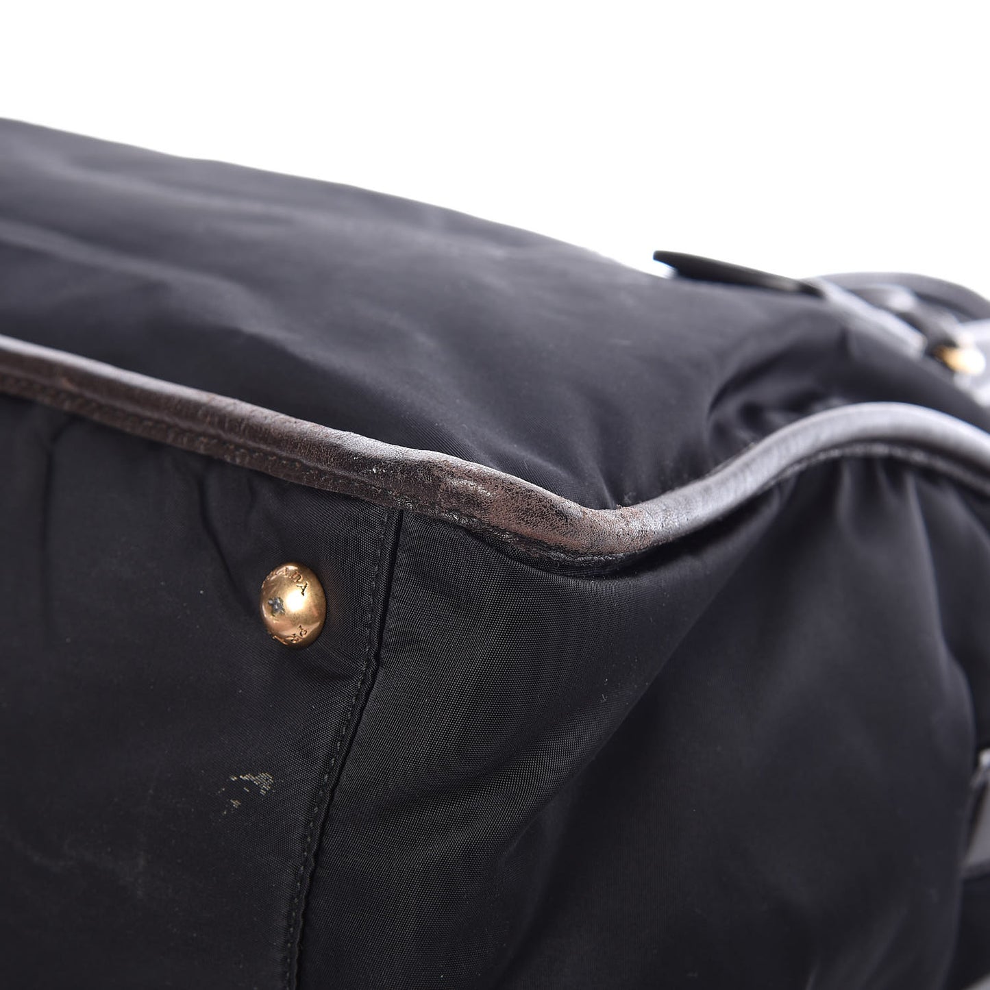 Tessuto Nylon Double Zip Logo Tote Black