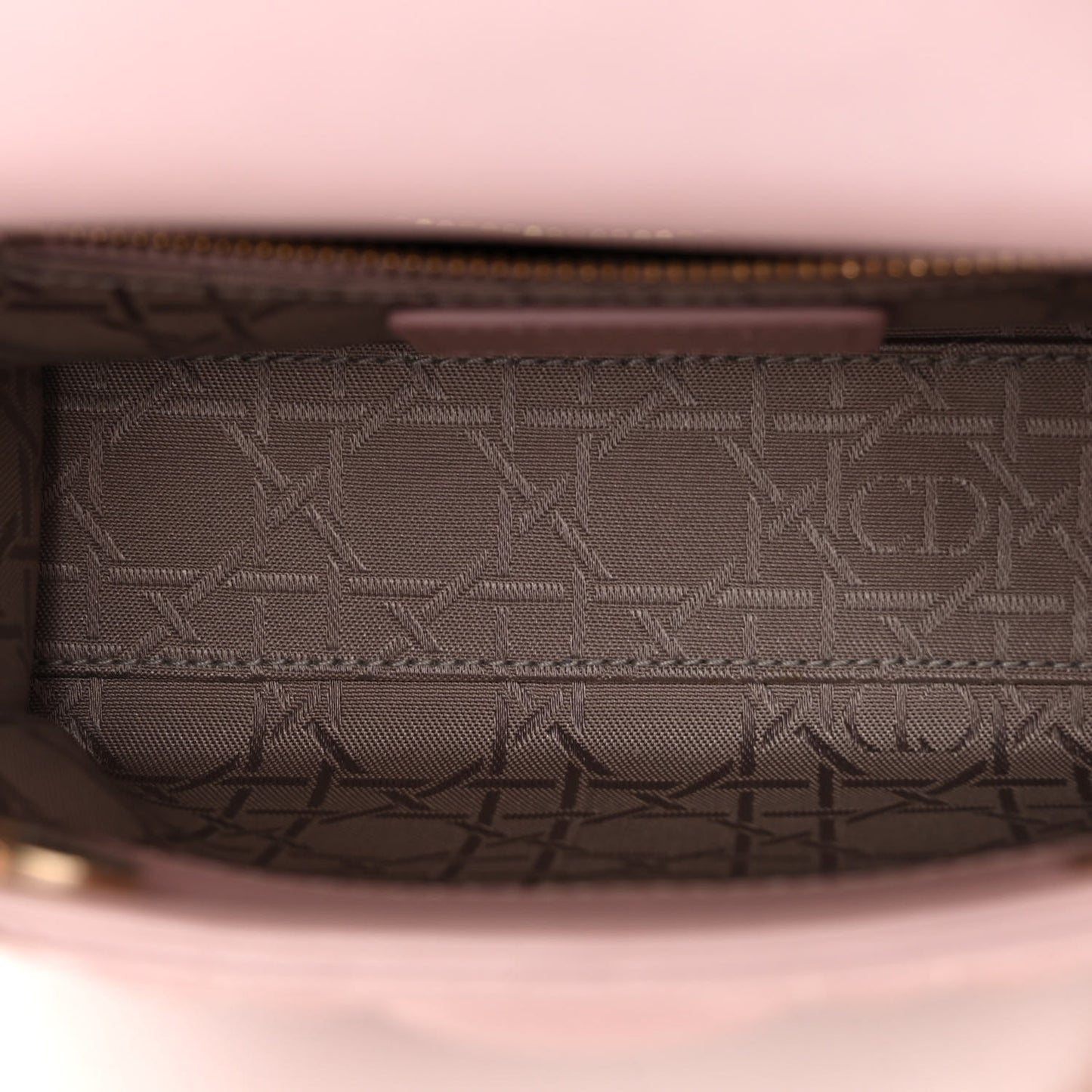Metallic Lambskin Cannage Mini Lady Dior Lotus