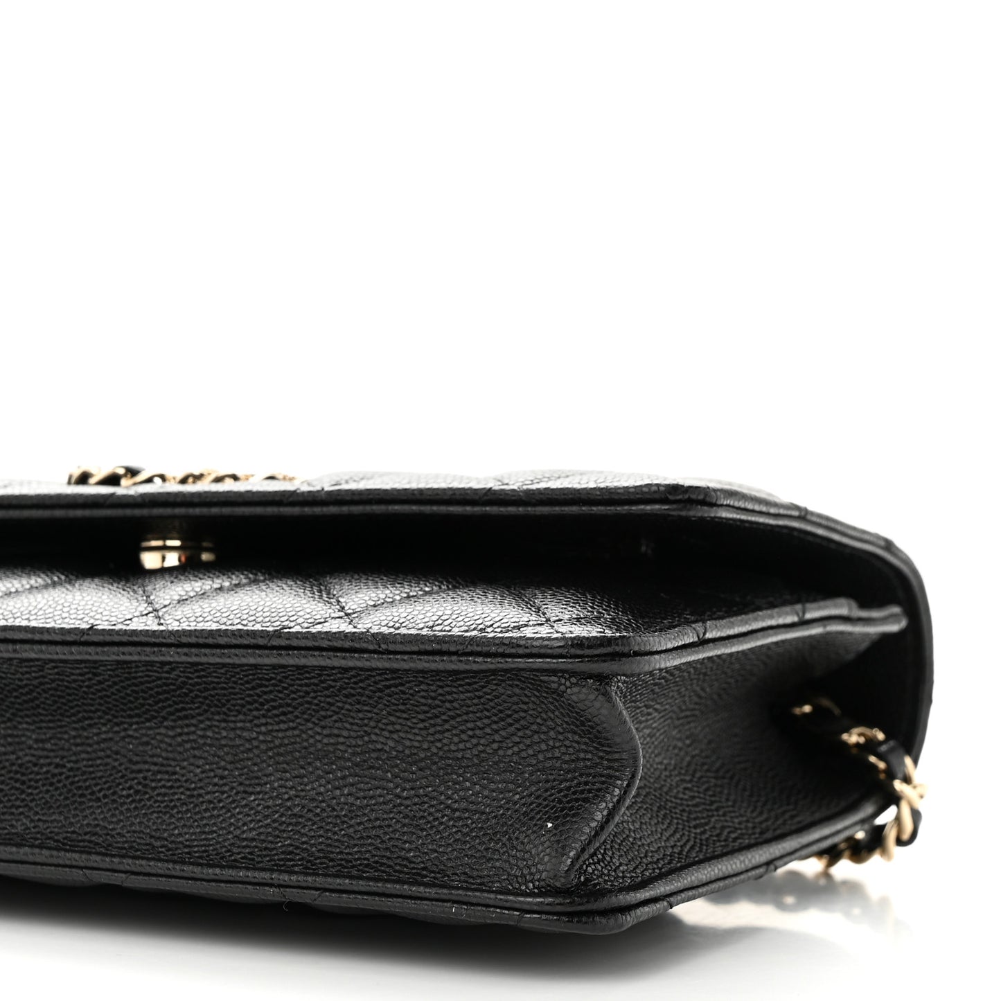 Caviar Quilted French New Wave Chain CC Wallet On Chain WOC Black