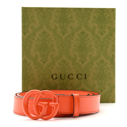 Gucci Azalea Calfskin Enamel Monochrome Double G Belt 90 36 Deep Orange 8 of 8