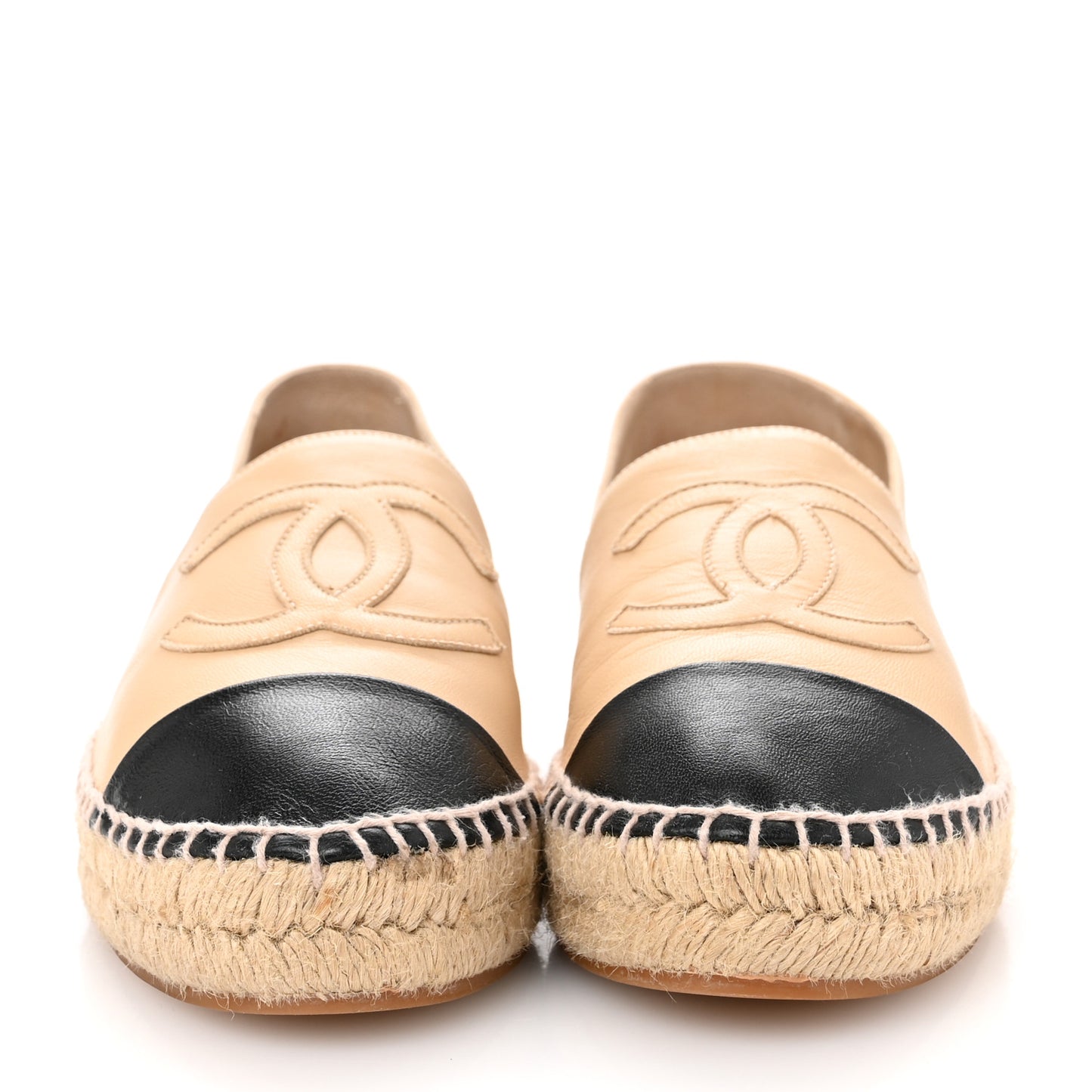 Lambskin CC Espadrilles 37 Beige Black