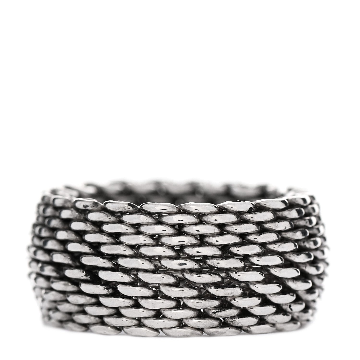 Tiffany Sterling Silver Somerset Mesh Ring 52 6 3 of 4