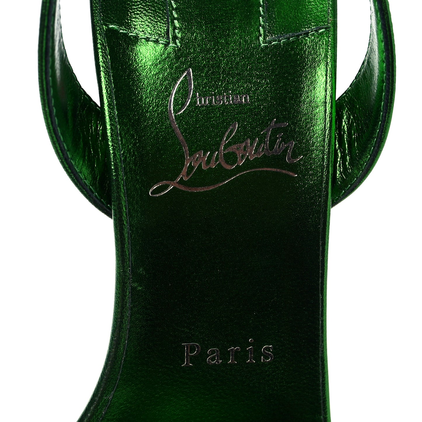 Metallic Calfskin O Marylin 100 Slingback Sandal Heels 39 Spinach