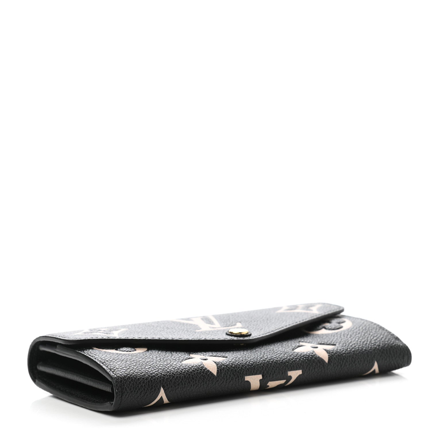 Louis Vuitton Monogram Empreinte Giant Sarah Wallet Black Beige 4 of 7