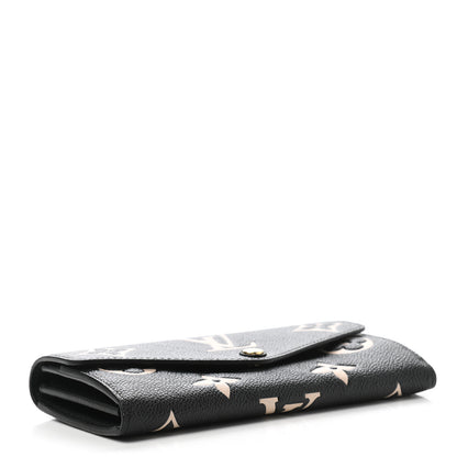 Louis Vuitton Monogram Empreinte Giant Sarah Wallet Black Beige 4 of 7