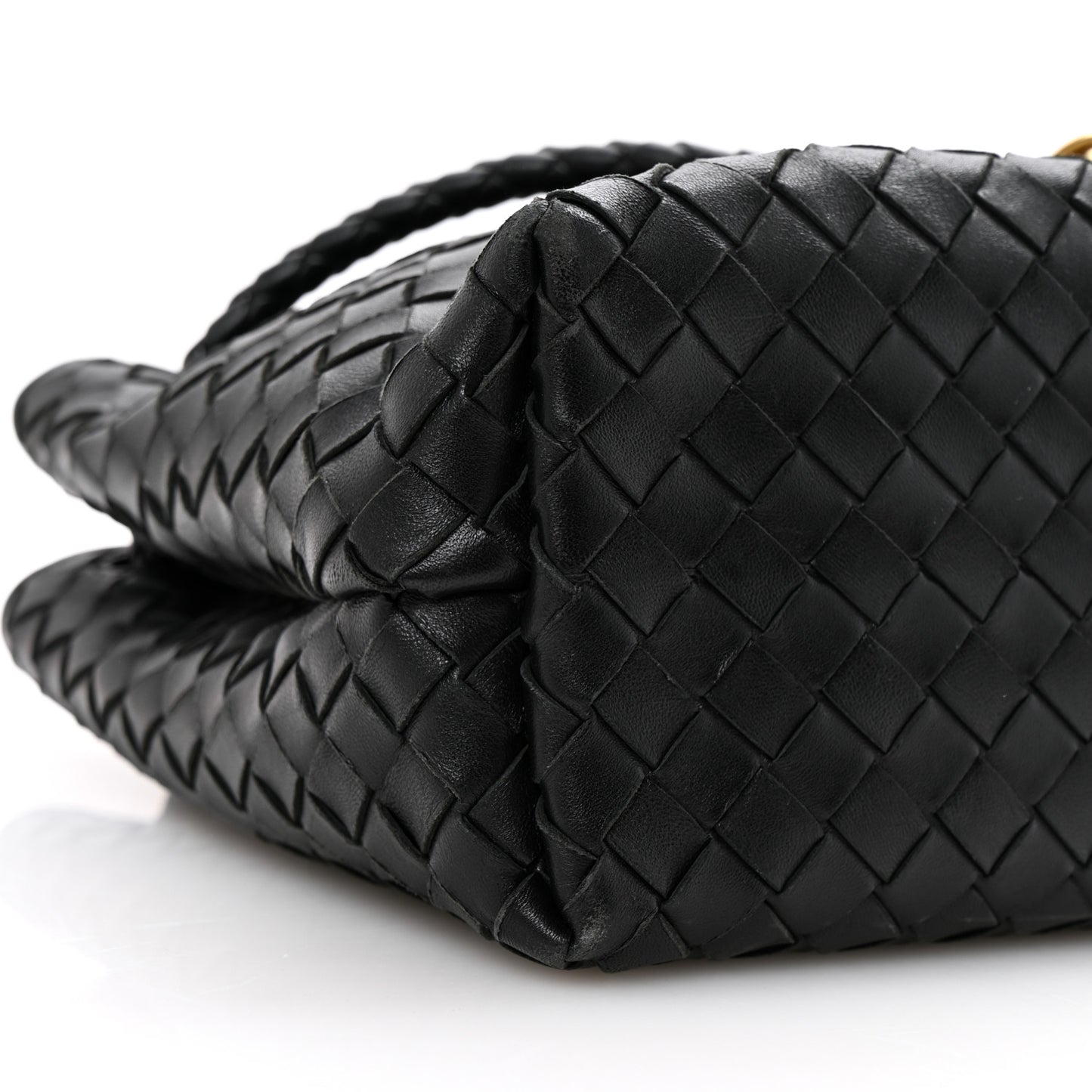 Nappa Intrecciato Medium Andiamo Shoulder Bag Black