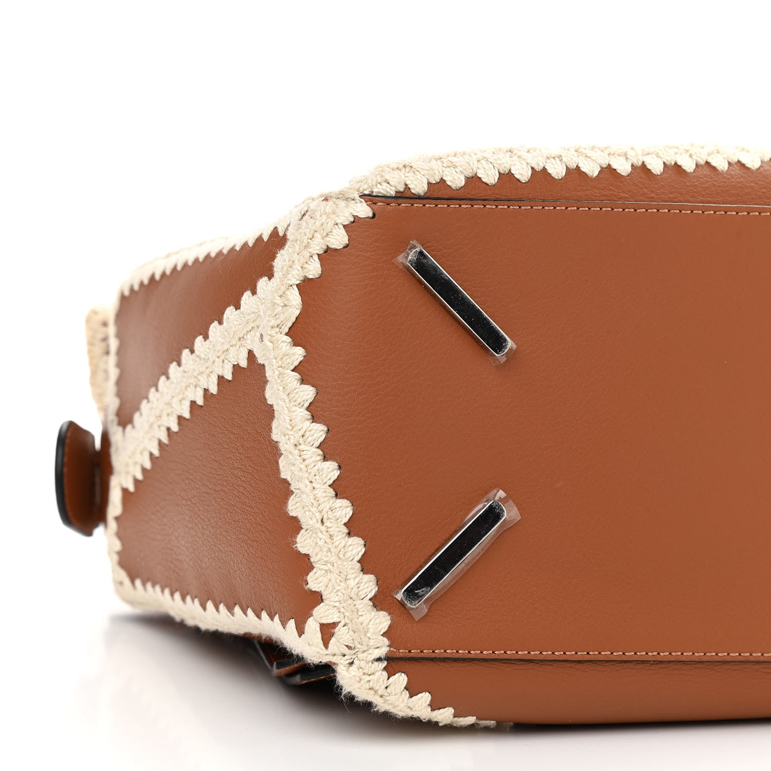 Loewe Calfskin Crochet Trim Medium Puzzle Bag Tan 8 of 11
