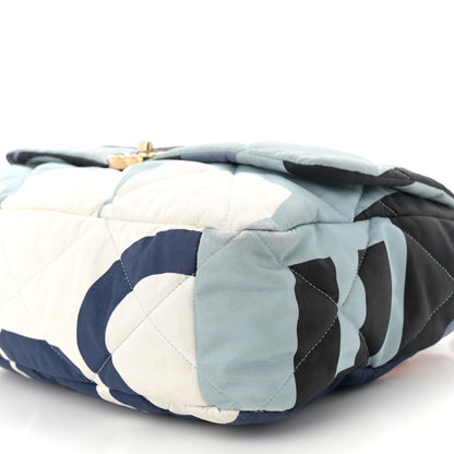 Chanel Silk Maxi Scarf Chanel 19 Flap Black Blue White 9 of 10