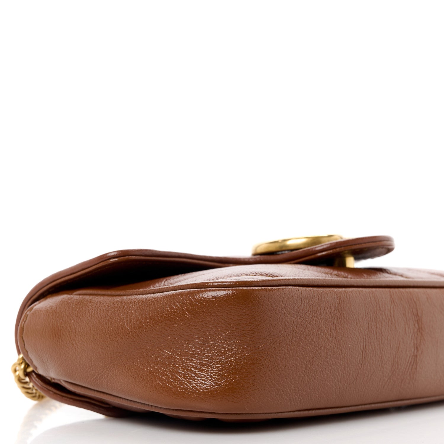 Gucci Calfskin Matelasse Diagonal Super Mini GG Marmont Shoulder Bag Cuir 9 of 11