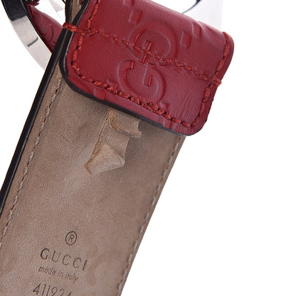 Gucci Guccissima Signature Interlocking G 40mm Belt 95 38 Hibiscus Red 8 of 9