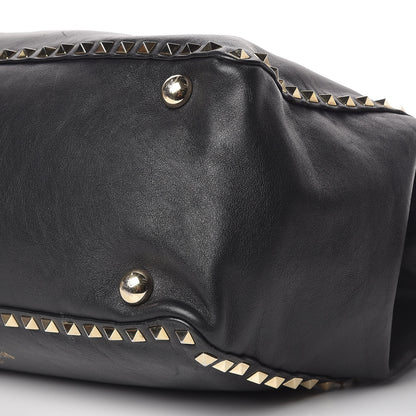Valentino Garavani Vitello Medium Rockstud Tote Black 9 of 15
