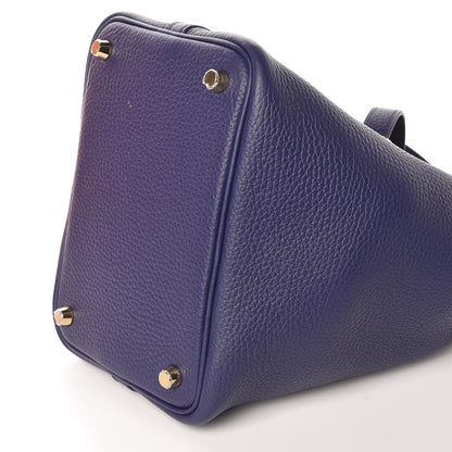 Hermes Taurillon Clemence Picotin Lock 18 PM Bleu Enrce 6 of 10
