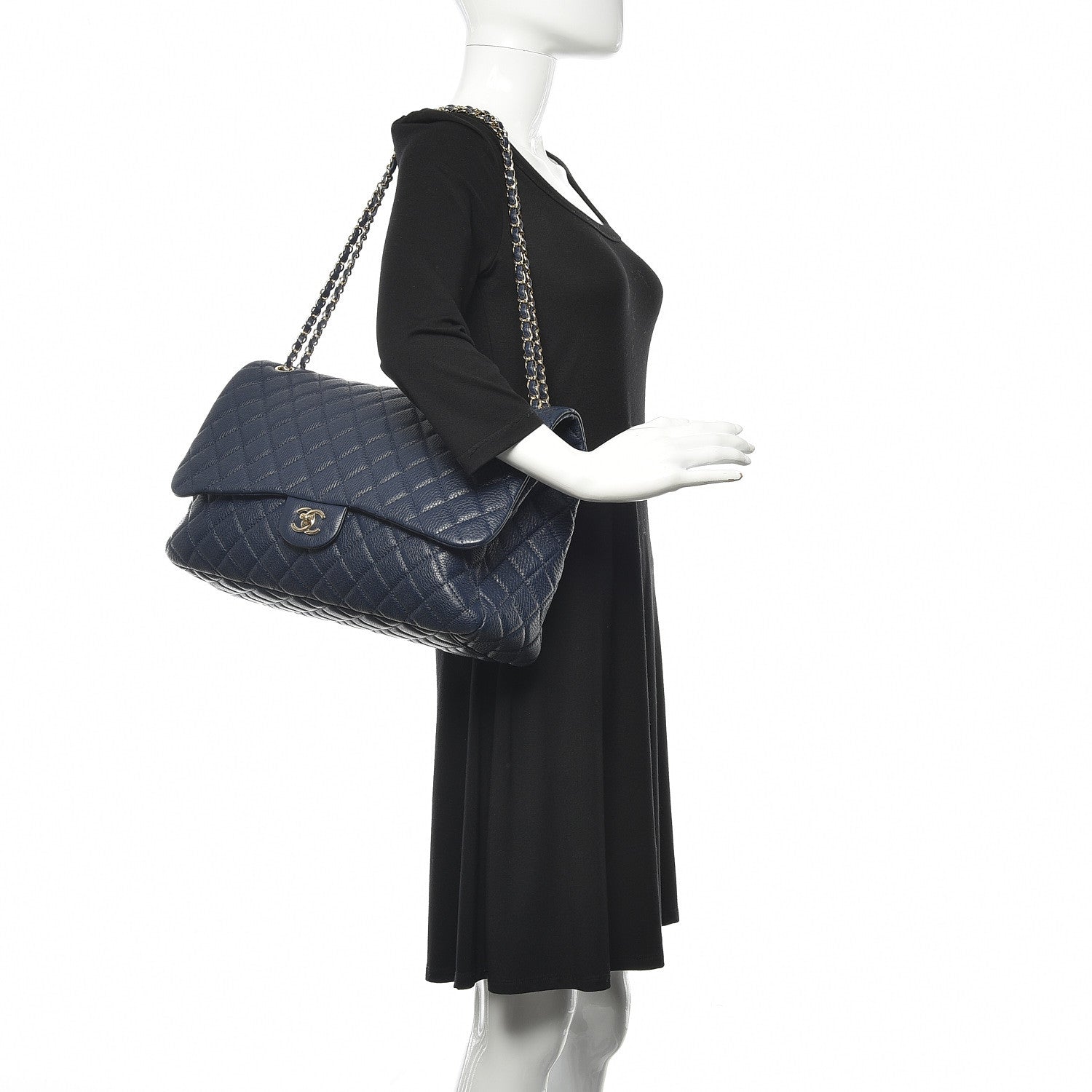 Chanel Calfskin Quilted Small XXL Travel Flap Bag Navy 2 of 10