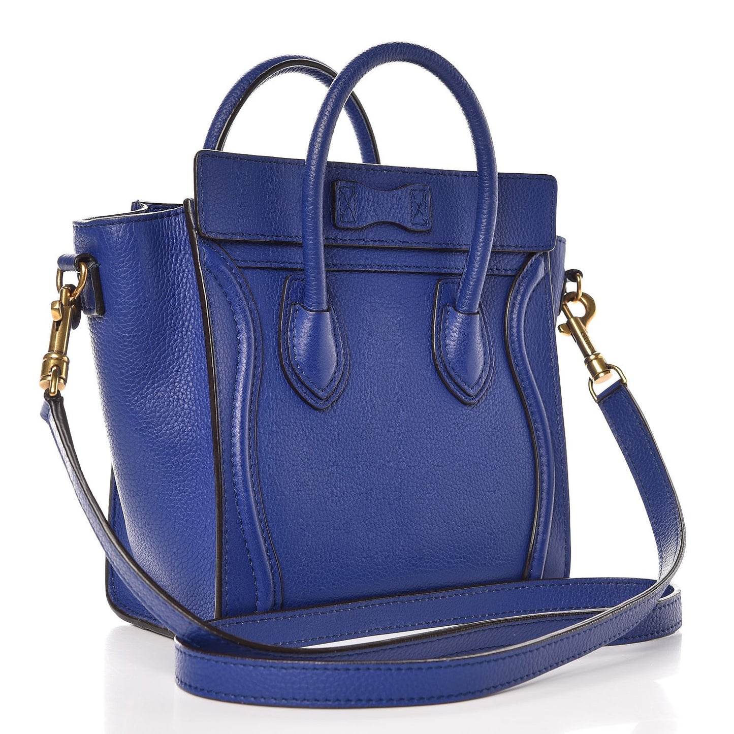 Drummed Calfskin Nano Luggage Indigo