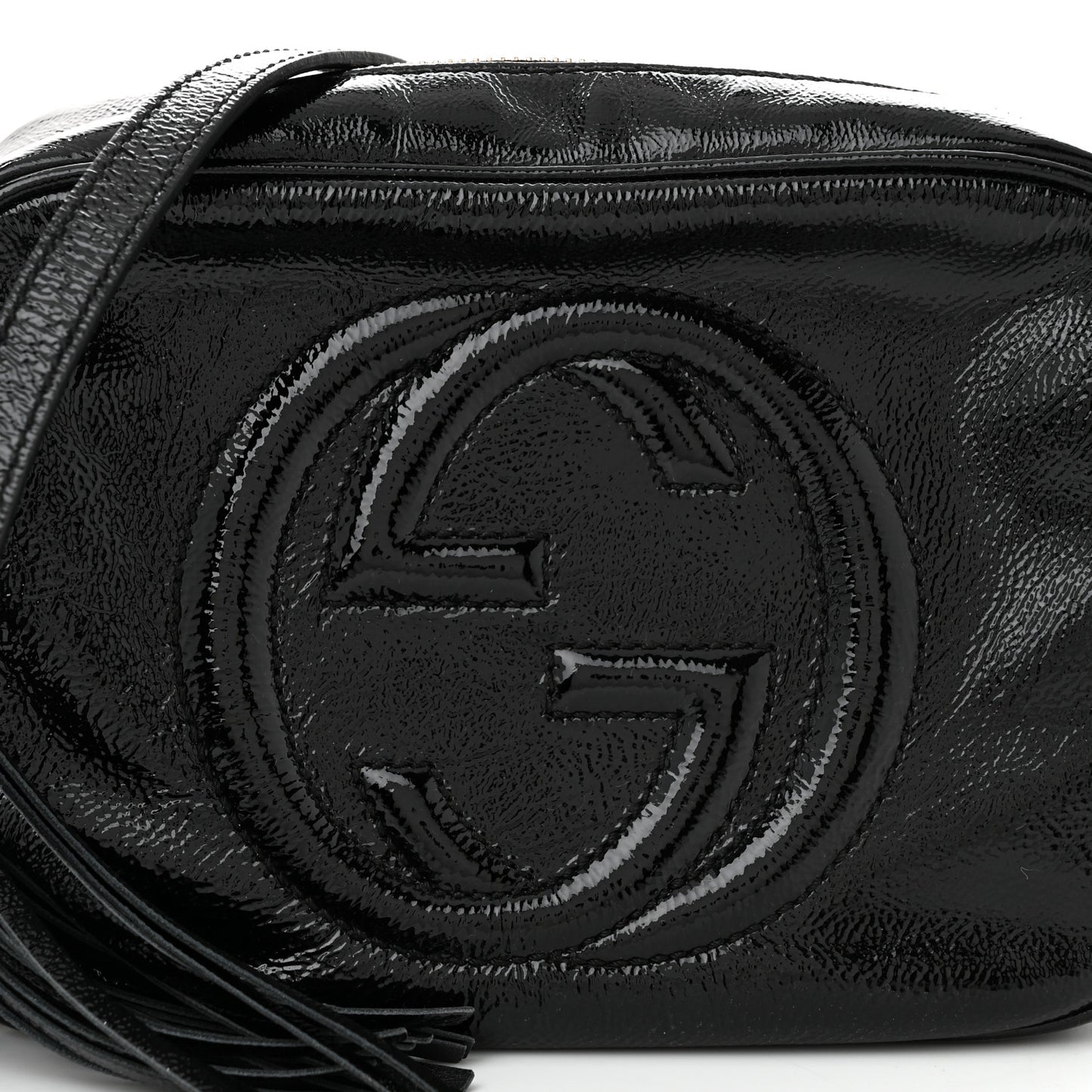 Soft Patent Small Soho Disco Bag Black