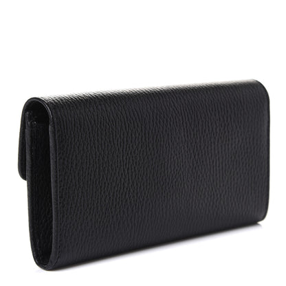 Gucci Dollar Calfskin Interlocking G Continental Wallet Black 3 of 9