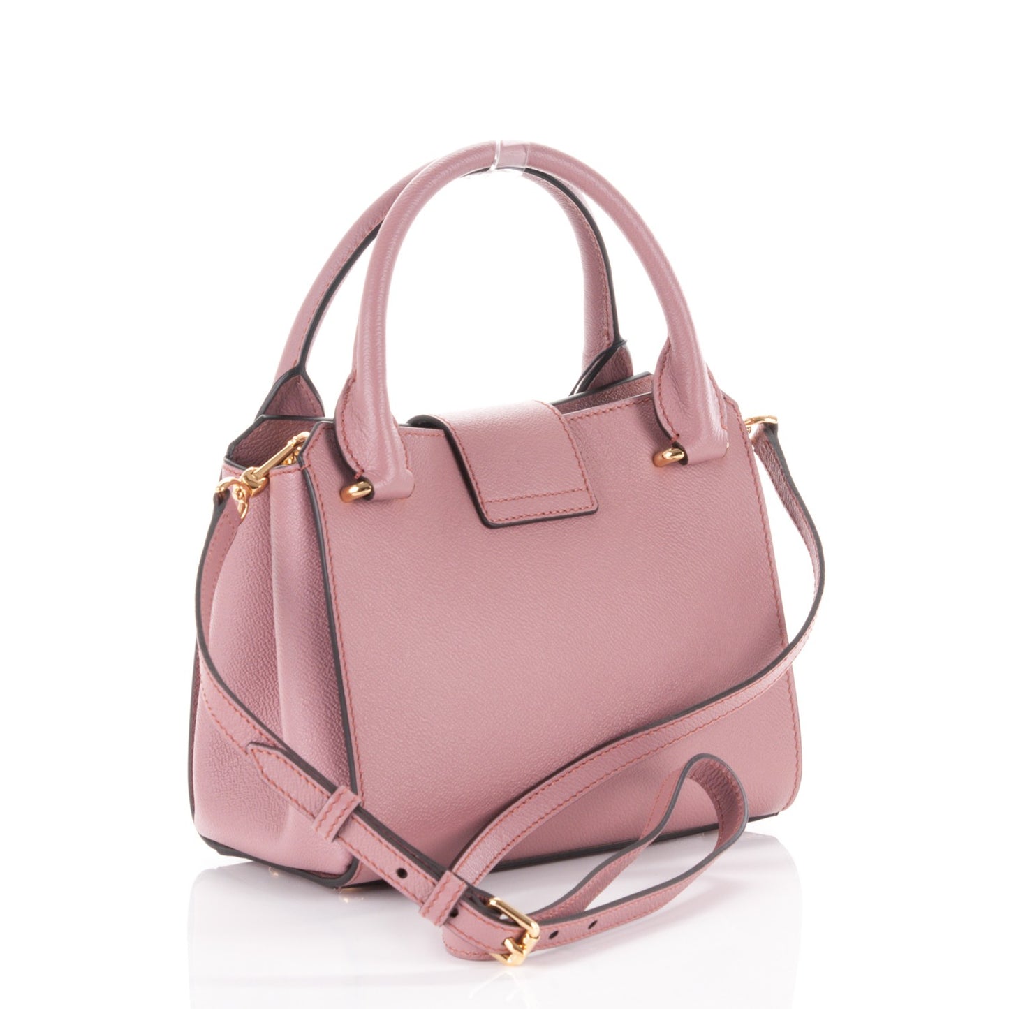 Soft Grain Calfskin Small Buckle Tote Dusty Pink