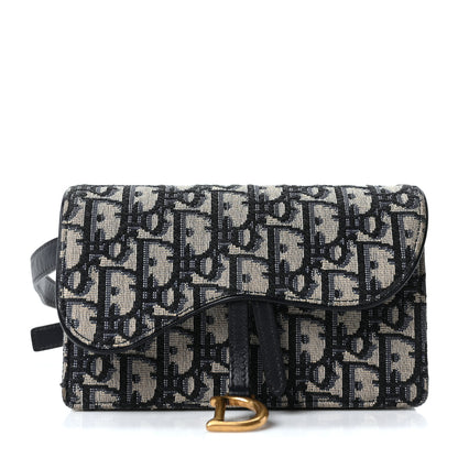 Christian Dior Oblique Saddle Belt Bag Blue 1 of 10