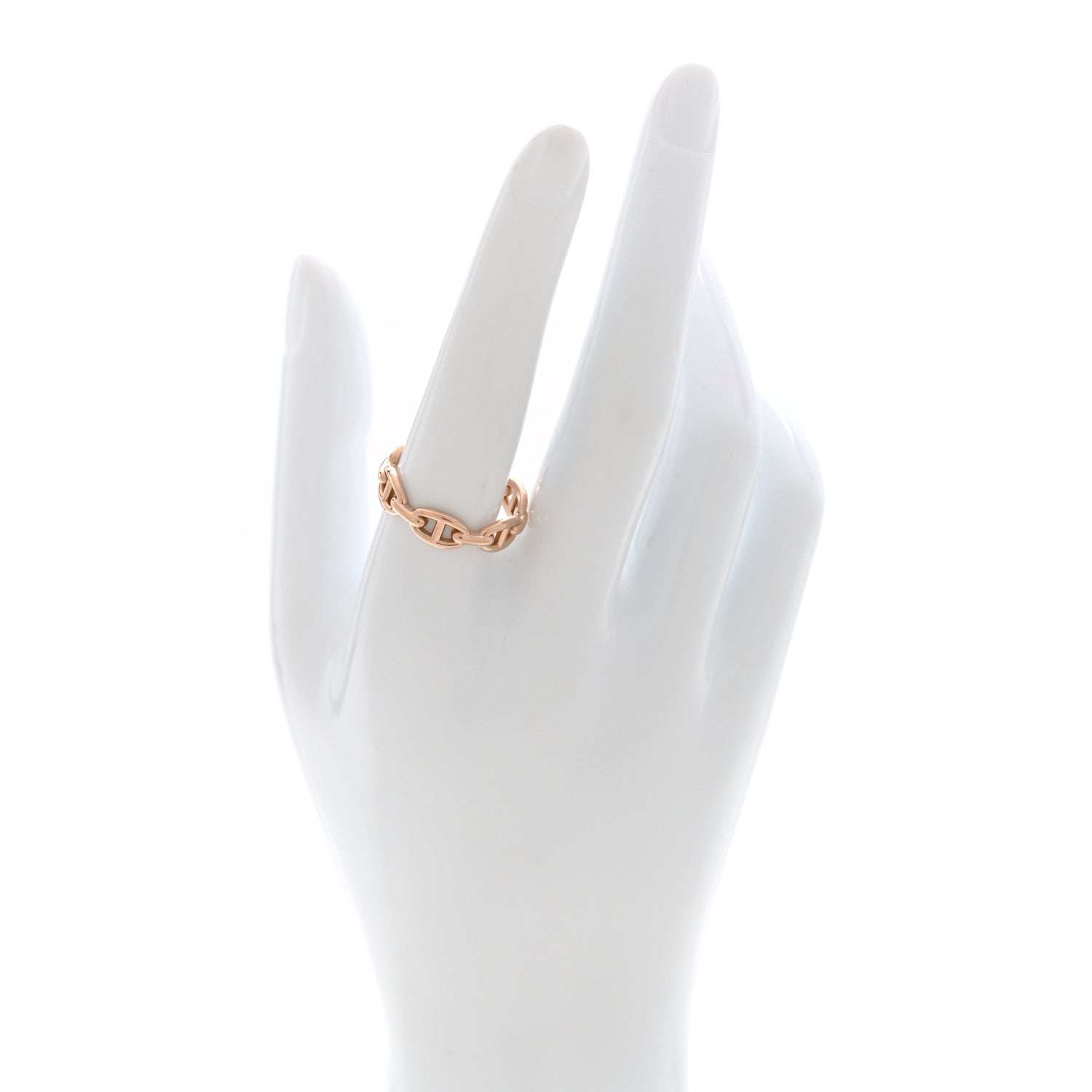 Hermes 18K Rose Gold PM Chaine d'Ancre Enchainee Ring 59 8.75 2 of 6