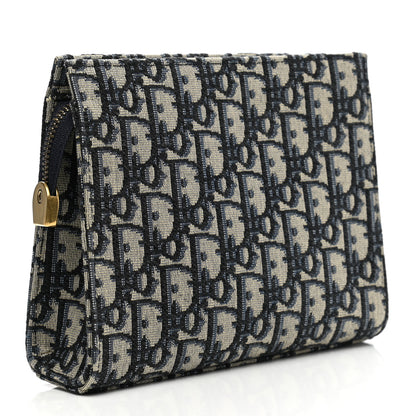 Christian Dior Oblique Zipped Pouch Clutch Blue 3 of 7