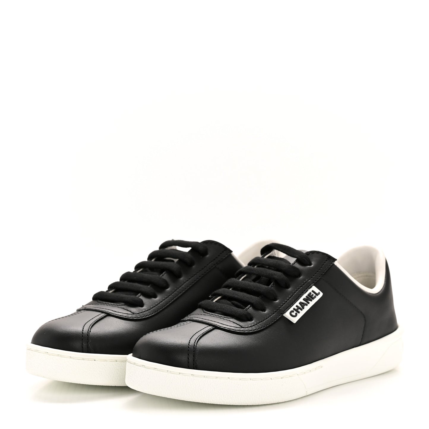 Calfskin CC Womens Sneakers 35 Black