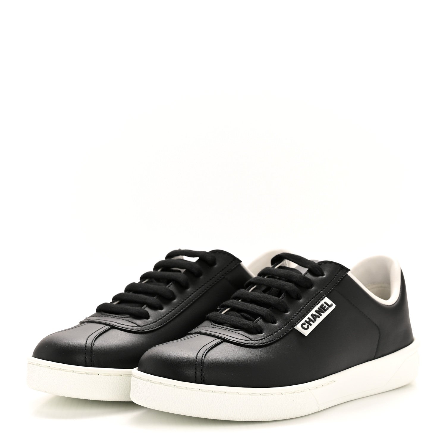 Chanel Calfskin CC Womens Sneakers 35 Black 4 of 9