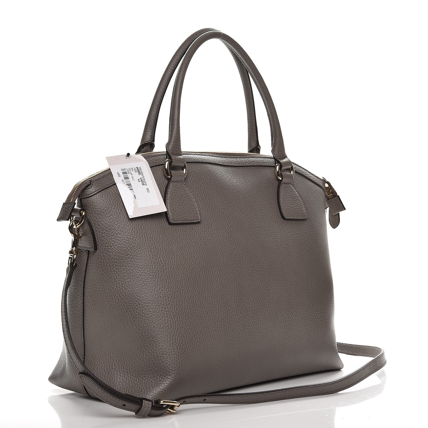 Gucci Dollar Calfskin Large GG Charm Dome Satchel Tote Loess 4 of 8